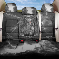 Viking Warrior Raven Axe Vegvisir Back Car Seat Cover Odin Warrior Nordic Runic Engraved Illustration Style