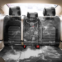 Viking Warrior Raven Axe Vegvisir Back Car Seat Cover Odin Warrior Nordic Runic Engraved Illustration Style