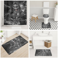 Viking Warrior Raven Axe Vegvisir Bathroom Set Odin Warrior Nordic Runic Engraved Illustration Style