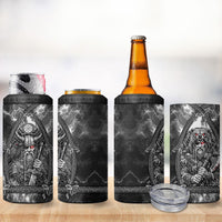 Viking Warrior Raven Axe Vegvisir 4 in 1 Can Cooler Tumbler Odin Warrior Nordic Runic Engraved Illustration Style