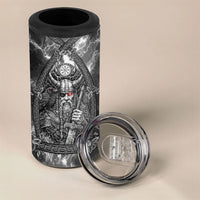 Viking Warrior Raven Axe Vegvisir 4 in 1 Can Cooler Tumbler Odin Warrior Nordic Runic Engraved Illustration Style