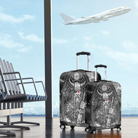 Viking Warrior Raven Axe Vegvisir Luggage Cover Odin Warrior Nordic Runic Engraved Illustration Style
