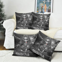 Viking Warrior Raven Axe Vegvisir Pillow Cover Odin Warrior Nordic Runic Engraved Illustration Style