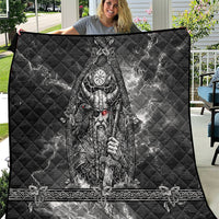 Viking Warrior Raven Axe Vegvisir Quilt Odin Warrior Nordic Runic Engraved Illustration Style