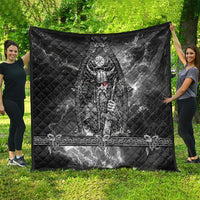 Viking Warrior Raven Axe Vegvisir Quilt Odin Warrior Nordic Runic Engraved Illustration Style