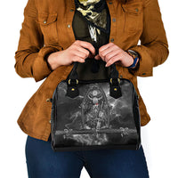 Viking Warrior Raven Axe Vegvisir Shoulder Handbag Odin Warrior Nordic Runic Engraved Illustration Style