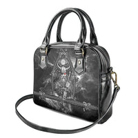 Viking Warrior Raven Axe Vegvisir Shoulder Handbag Odin Warrior Nordic Runic Engraved Illustration Style