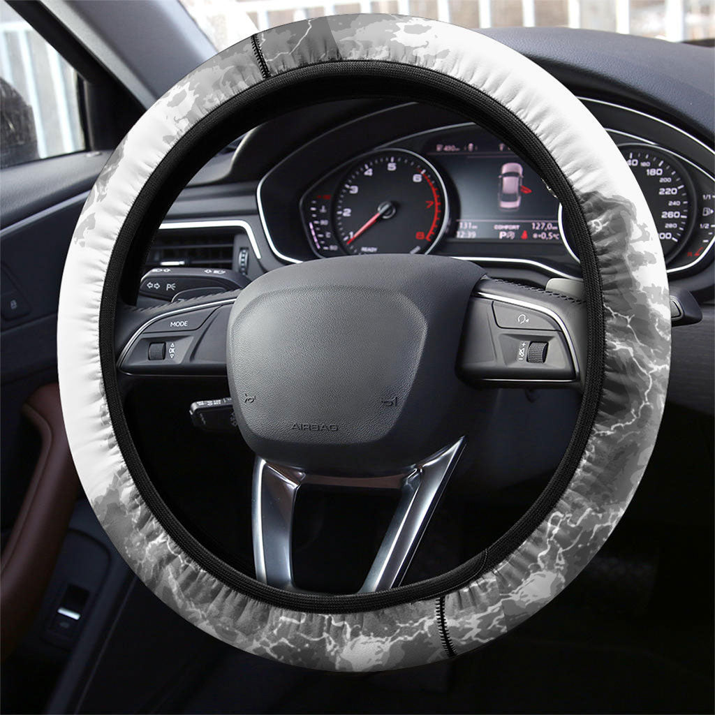Viking Warrior Raven Axe Vegvisir Steering Wheel Cover Odin Warrior Nordic Runic Engraved Illustration Style