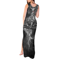 Viking Warrior Raven Axe Vegvisir Tank Maxi Dress Odin Warrior Nordic Runic Engraved Illustration Style