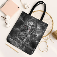 Viking Warrior Raven Axe Vegvisir Tote Bag Odin Warrior Nordic Runic Engraved Illustration Style