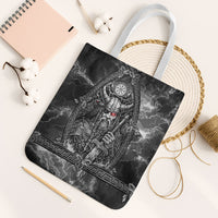 Viking Warrior Raven Axe Vegvisir Tote Bag Odin Warrior Nordic Runic Engraved Illustration Style