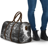 Viking Warrior Raven Axe Vegvisir Travel Bag Odin Warrior Nordic Runic Engraved Illustration Style