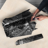 Viking Warrior Raven Axe Vegvisir Umbrella Odin Warrior Nordic Runic Engraved Illustration Style