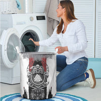 Viking Berserker Bear Valknut Vegvisir Laundry Basket Nordic Runic Warrior Engraving Style