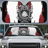 Viking Berserker Bear Valknut Vegvisir Auto Sun Shade Nordic Runic Warrior Engraving Style
