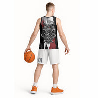 Viking Berserker Bear Valknut Vegvisir Basketball Jersey Nordic Runic Warrior Engraving Style