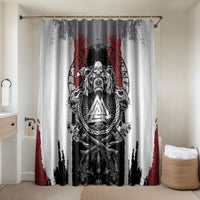 Viking Berserker Bear Valknut Vegvisir Bathroom Set Nordic Runic Warrior Engraving Style