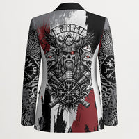 Viking Berserker Bear Valknut Vegvisir Blazer Nordic Runic Warrior Engraving Style
