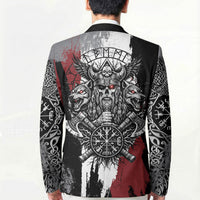Viking Berserker Bear Valknut Vegvisir Blazer Nordic Runic Warrior Engraving Style