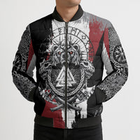 Viking Berserker Bear Valknut Vegvisir Bomber Puffer Jacket Nordic Runic Warrior Engraving Style