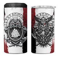 Viking Berserker Bear Valknut Vegvisir 4 in 1 Can Cooler Tumbler Nordic Runic Warrior Engraving Style