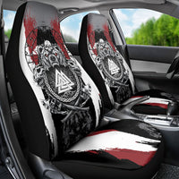 Viking Berserker Bear Valknut Vegvisir Car Seat Cover Nordic Runic Warrior Engraving Style