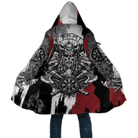 Viking Berserker Bear Valknut Vegvisir Cloak Nordic Runic Warrior Engraving Style