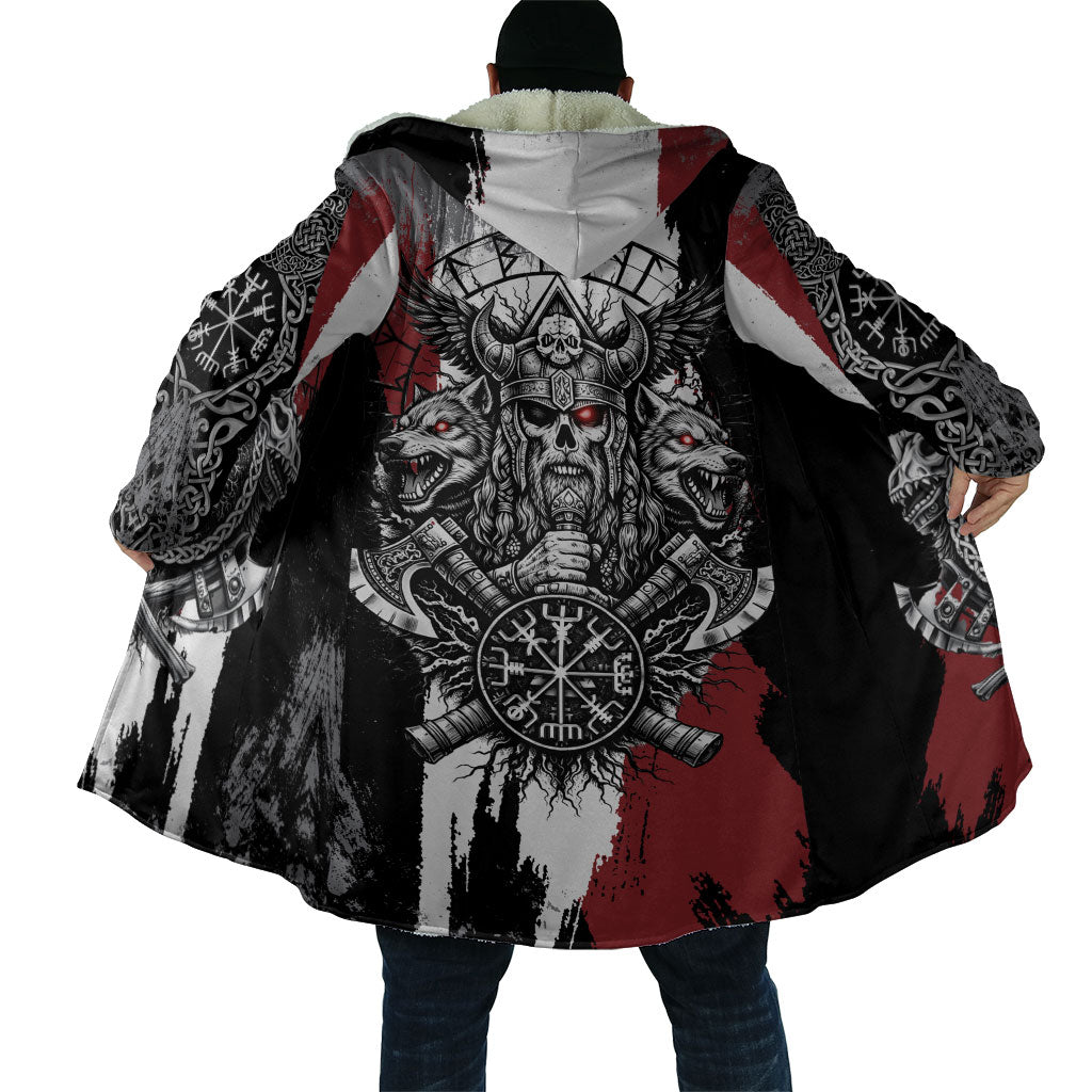 Viking Berserker Bear Valknut Vegvisir Cloak Nordic Runic Warrior Engraving Style