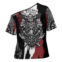 Viking Berserker Bear Valknut Vegvisir Cross Shoulder Shirt Nordic Runic Warrior Engraving Style