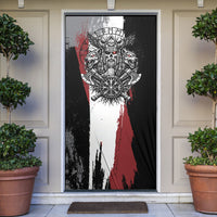Viking Berserker Bear Valknut Vegvisir Door Cover Nordic Runic Warrior Engraving Style