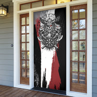Viking Berserker Bear Valknut Vegvisir Door Cover Nordic Runic Warrior Engraving Style