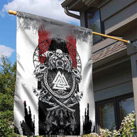 Viking Berserker Bear Valknut Vegvisir Garden Flag Nordic Runic Warrior Engraving Style