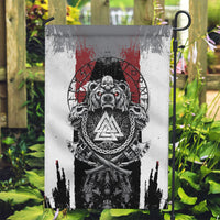 Viking Berserker Bear Valknut Vegvisir Garden Flag Nordic Runic Warrior Engraving Style