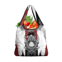 Viking Berserker Bear Valknut Vegvisir Grocery Bag Nordic Runic Warrior Engraving Style