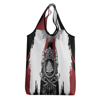 Viking Berserker Bear Valknut Vegvisir Grocery Bag Nordic Runic Warrior Engraving Style