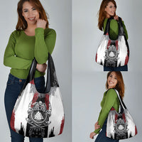 Viking Berserker Bear Valknut Vegvisir Grocery Bag Nordic Runic Warrior Engraving Style