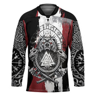 Viking Berserker Bear Valknut Vegvisir Hockey Jersey Nordic Runic Warrior Engraving Style