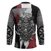Viking Berserker Bear Valknut Vegvisir Hockey Jersey Nordic Runic Warrior Engraving Style