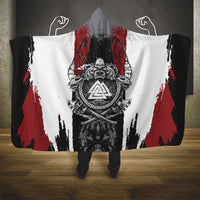 Viking Berserker Bear Valknut Vegvisir Hooded Blanket Nordic Runic Warrior Engraving Style