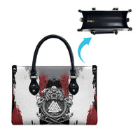 Viking Berserker Bear Valknut Vegvisir Leather Bag Nordic Runic Warrior Engraving Style