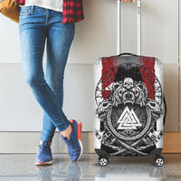 Viking Berserker Bear Valknut Vegvisir Luggage Cover Nordic Runic Warrior Engraving Style