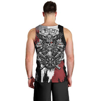 Viking Berserker Bear Valknut Vegvisir Men Tank Top Nordic Runic Warrior Engraving Style
