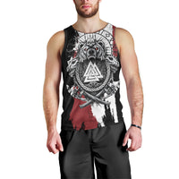 Viking Berserker Bear Valknut Vegvisir Men Tank Top Nordic Runic Warrior Engraving Style
