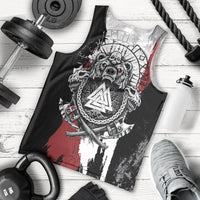 Viking Berserker Bear Valknut Vegvisir Men Tank Top Nordic Runic Warrior Engraving Style