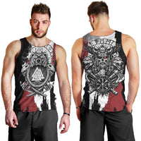 Viking Berserker Bear Valknut Vegvisir Men Tank Top Nordic Runic Warrior Engraving Style
