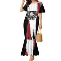 Viking Berserker Bear Valknut Vegvisir Mermaid Dress Nordic Runic Warrior Engraving Style