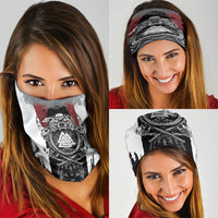 Viking Berserker Bear Valknut Vegvisir Neck Gaiter Nordic Runic Warrior Engraving Style
