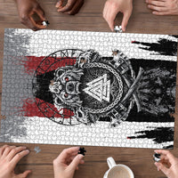 Viking Berserker Bear Valknut Vegvisir Puzzle Nordic Runic Warrior Engraving Style