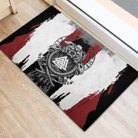 Viking Berserker Bear Valknut Vegvisir Rubber Doormat Nordic Runic Warrior Engraving Style