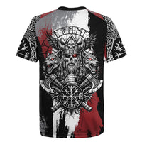 Viking Berserker Bear Valknut Vegvisir Rugby Jersey Nordic Runic Warrior Engraving Style